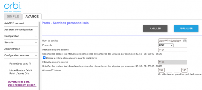 Comment configurer un VPN sur un Nas Synology (pour accéder à son système domotique en toute sécurité !) 8 port orbi