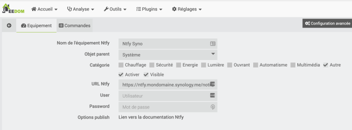 Jeedom 的免费且独立的通知服务器?我们在 Synology Docker 上安装 Ntfy! 23 ntfy jeedom 01